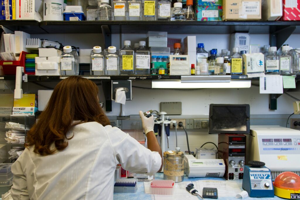Patient reviewing information about a clinical trial in Miami