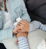 Comforting hands representing grief and depression support in Miami