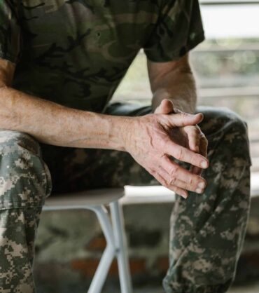Veteran in a supportive setting representing PTSD care for first responders in Miami