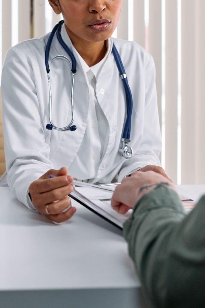 Patient at a first psychiatry appointment in Miami